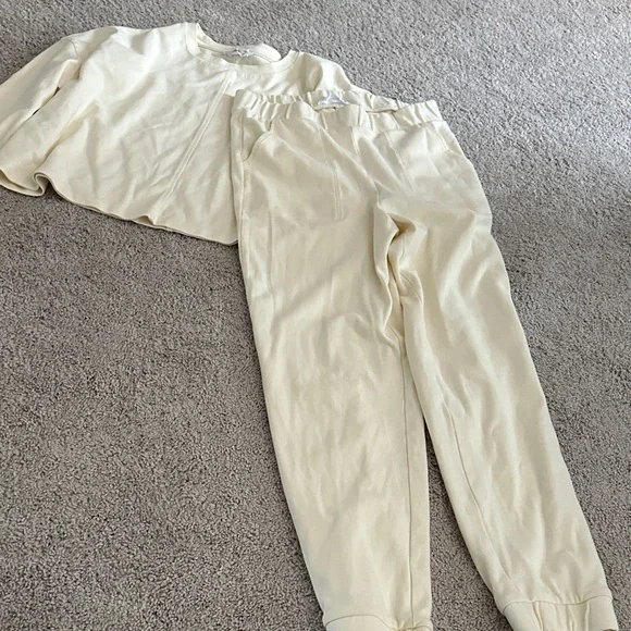 Mango Women's Cream Pants & Top Loungewear Set - Picture 1 of 8